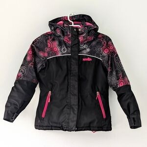 XMTN Girls Black + Pink Warm Winter Coat ~ Size 8